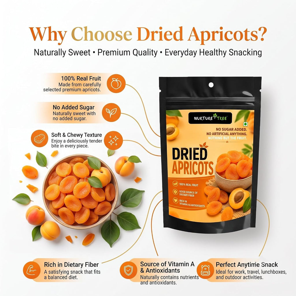 Nurture Tree Premium Dried Apricots | Naturally Sweet & Nutritious