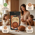 NURTURE TREE Premium Roasted & Salted Almonds Badam 400gm, Crunchy & Fresh Badam, Healthy Dry Fruits for Snacking and Cooking, Rich Source of Protein and Energy
