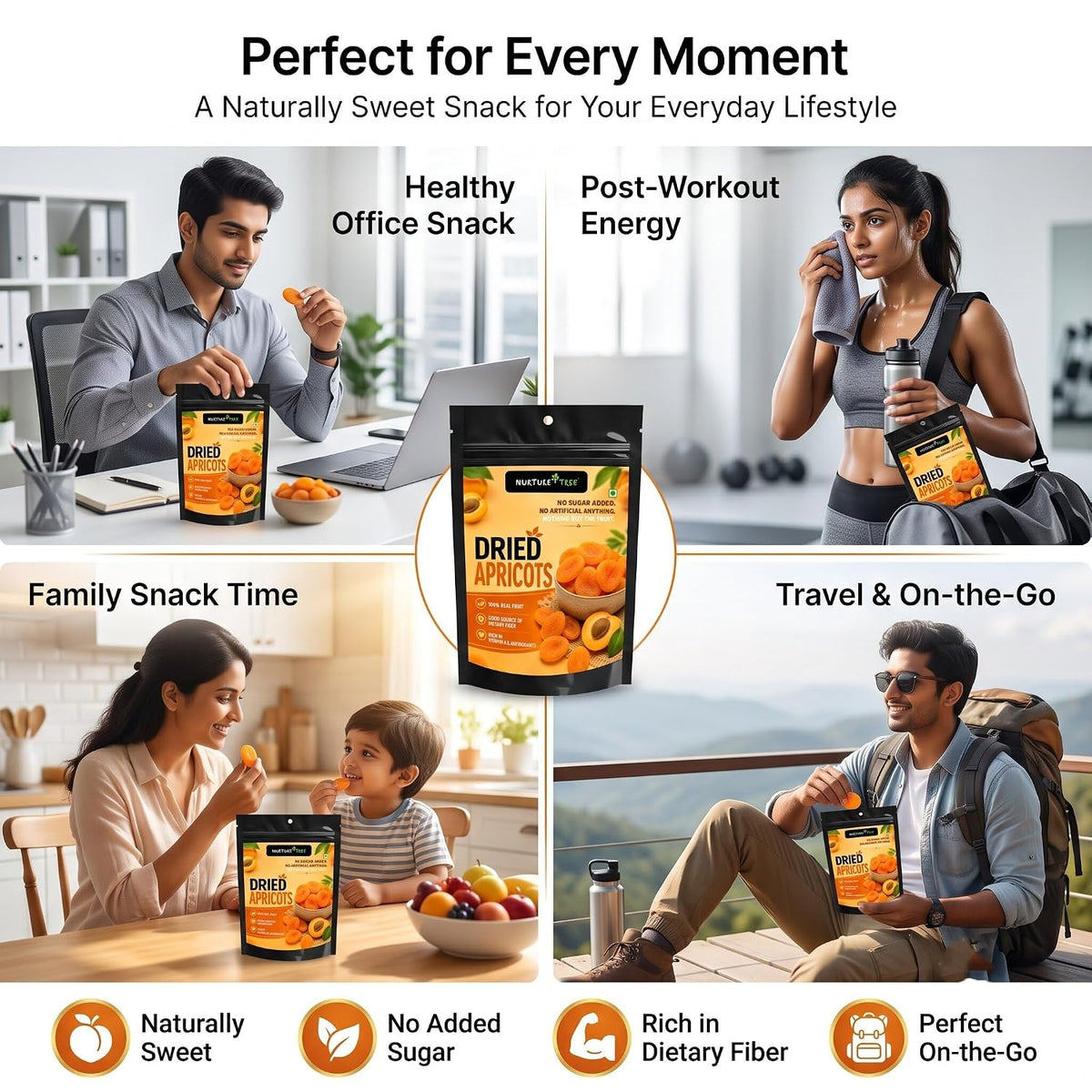 Nurture Tree Premium Dried Apricots | Naturally Sweet & Nutritious