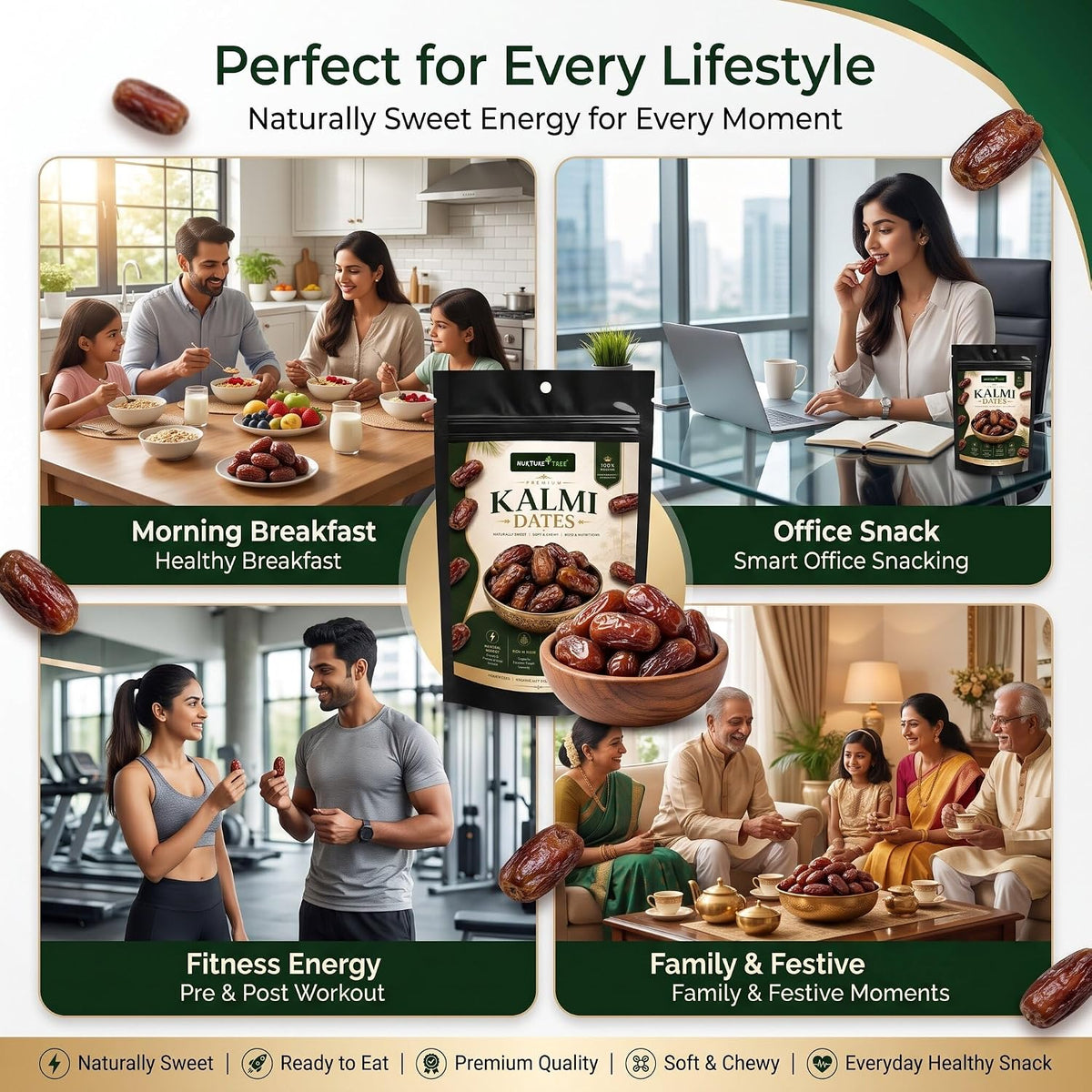 Nurture Tree Premium Saudi Kalmi Dates | Naturally Soft & Fresh