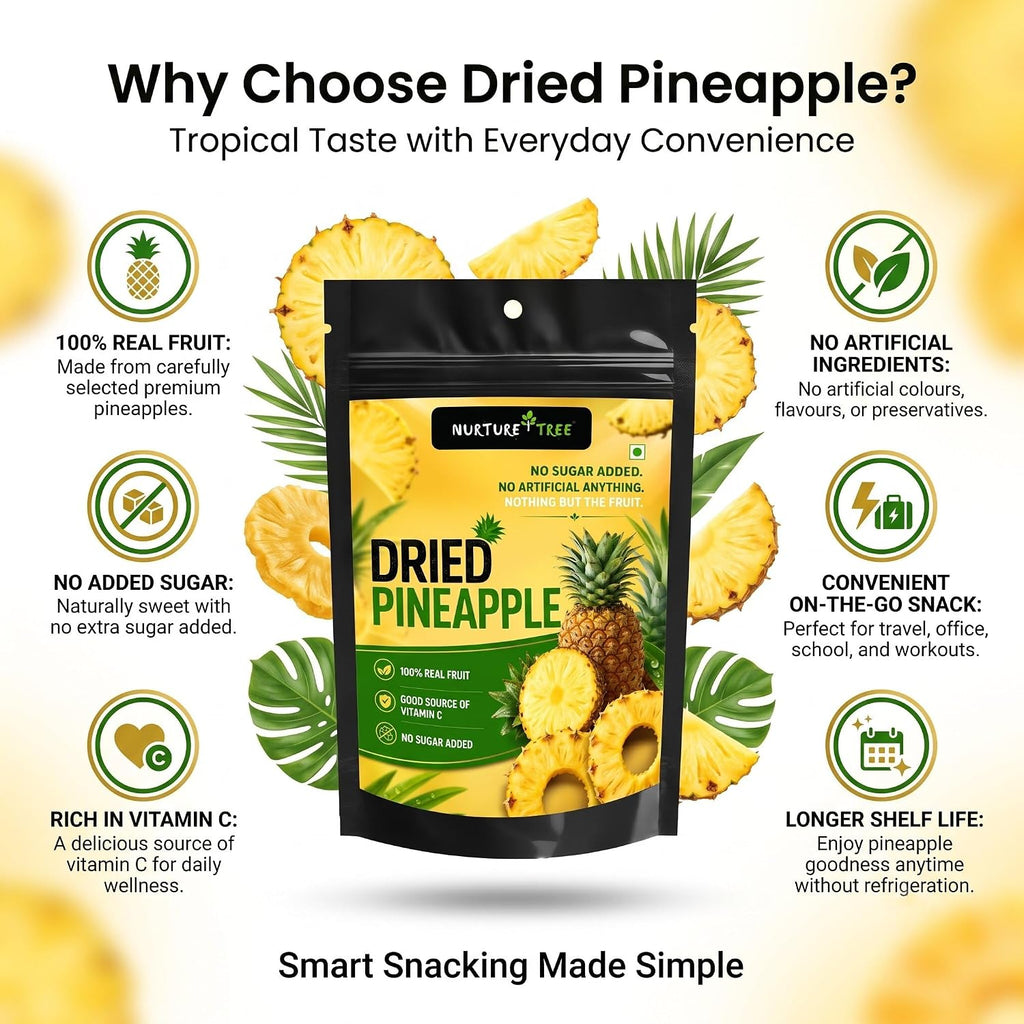 Nurture Tree Dried Pineapple | 100% Natural Tropical Fruit