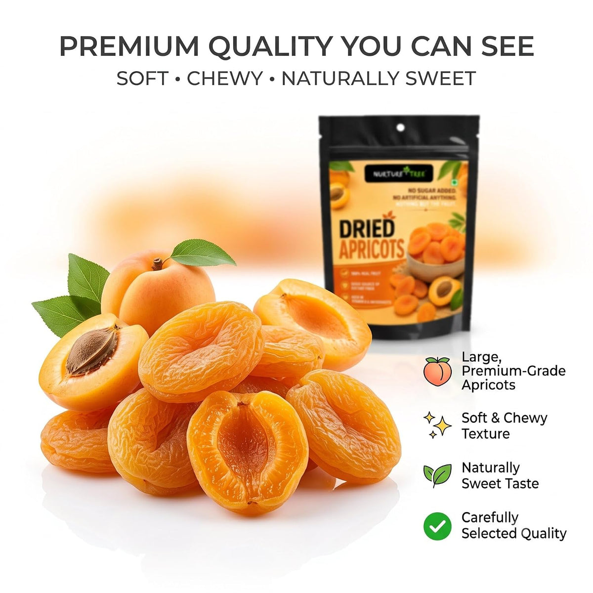 Nurture Tree Premium Dried Apricots | Naturally Sweet & Nutritious