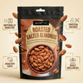 NURTURE TREE Premium Roasted & Salted Almonds Badam 400gm, Crunchy & Fresh Badam, Healthy Dry Fruits for Snacking and Cooking, Rich Source of Protein and Energy