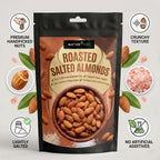 NURTURE TREE Premium Roasted & Salted Almonds Badam 400gm, Crunchy & Fresh Badam, Healthy Dry Fruits for Snacking and Cooking, Rich Source of Protein and Energy