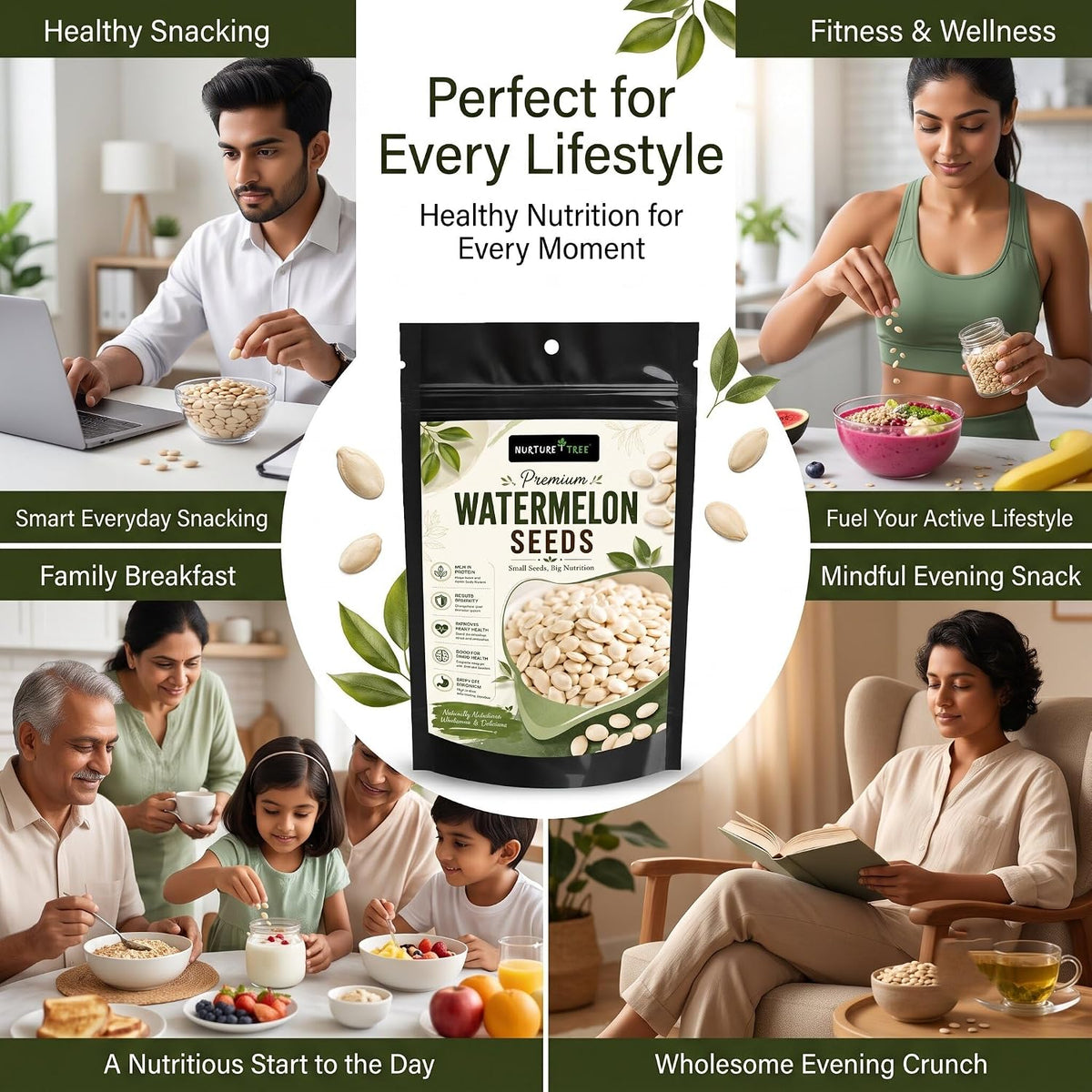 Nurture Tree Watermelon Seeds (Tarbuj Beej) | High in Protein & Fiber
