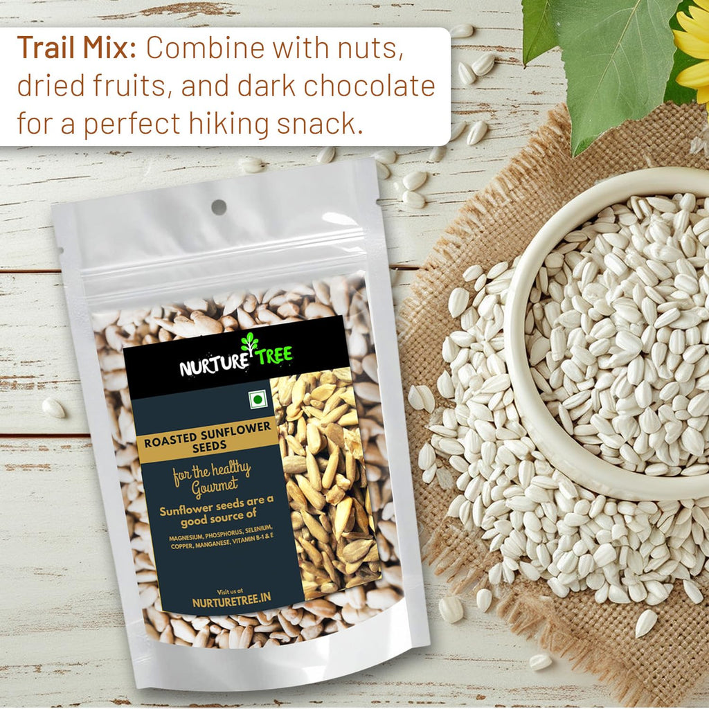 NURTURE TREE Premium Raw Sunflower Seeds Raw Seeds for Eating | Healthy Snacks | High in Vitamin, Fibre & Protein | Non - GMO | Diet Food | Gluten free | Premium Raw Sunflower Seeds (250gm)