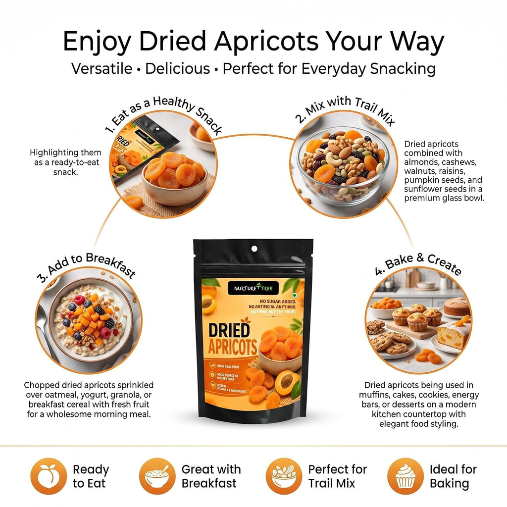 Nurture Tree Premium Dried Apricots | Naturally Sweet & Nutritious