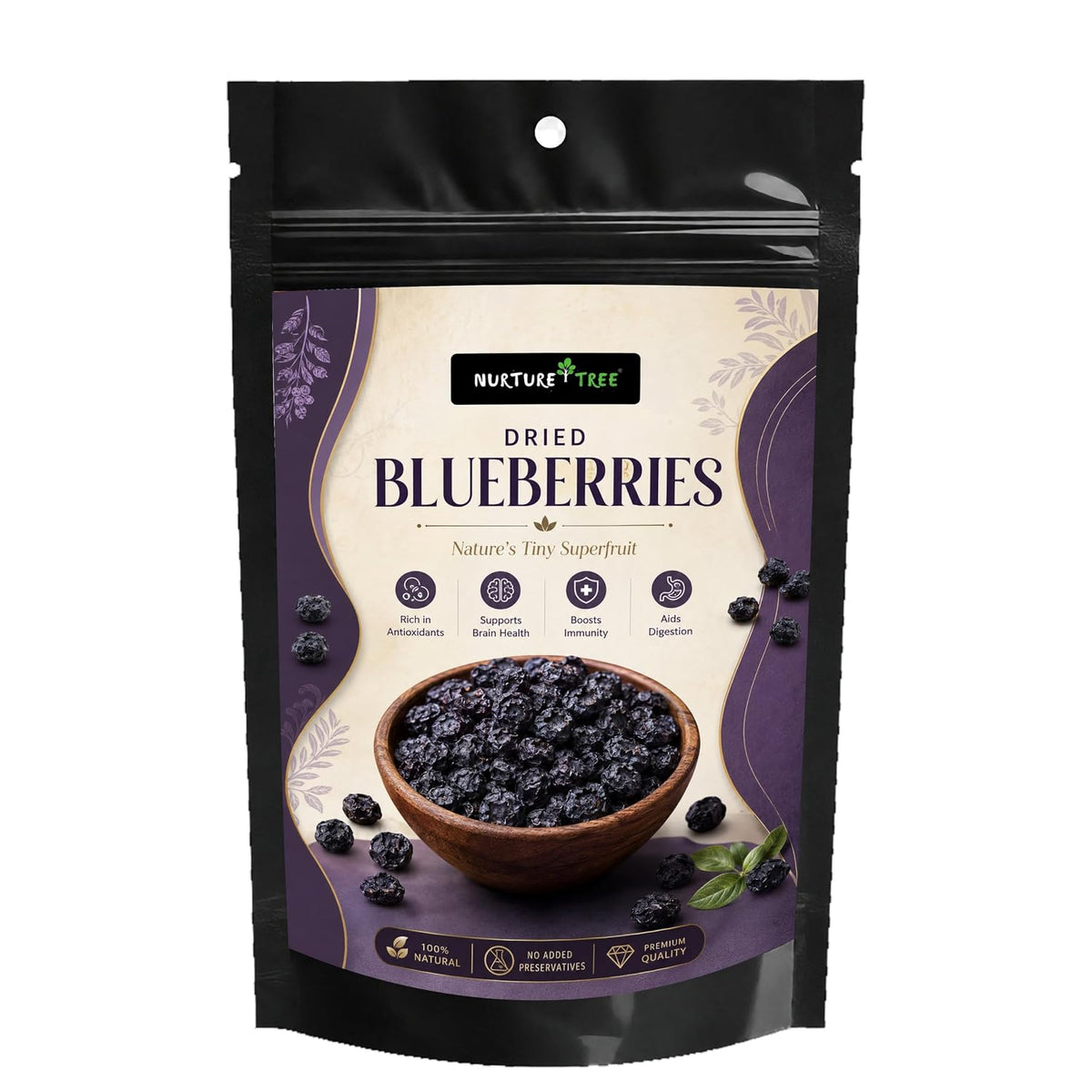 Nurture Tree Premium Dried Blueberries | Antioxidant-Rich Superfood