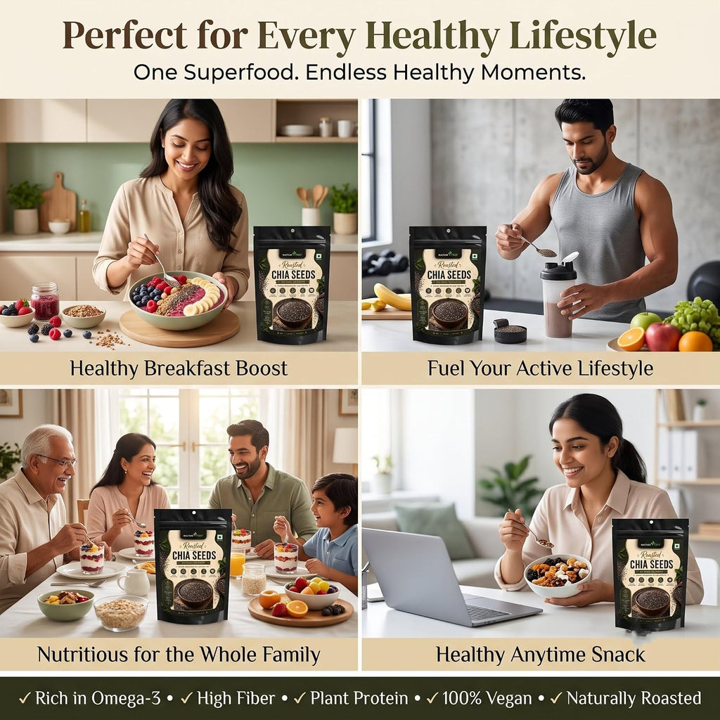Nurture Tree Roasted Chia Seeds | Rich in Omega-3, Protein & Fiber