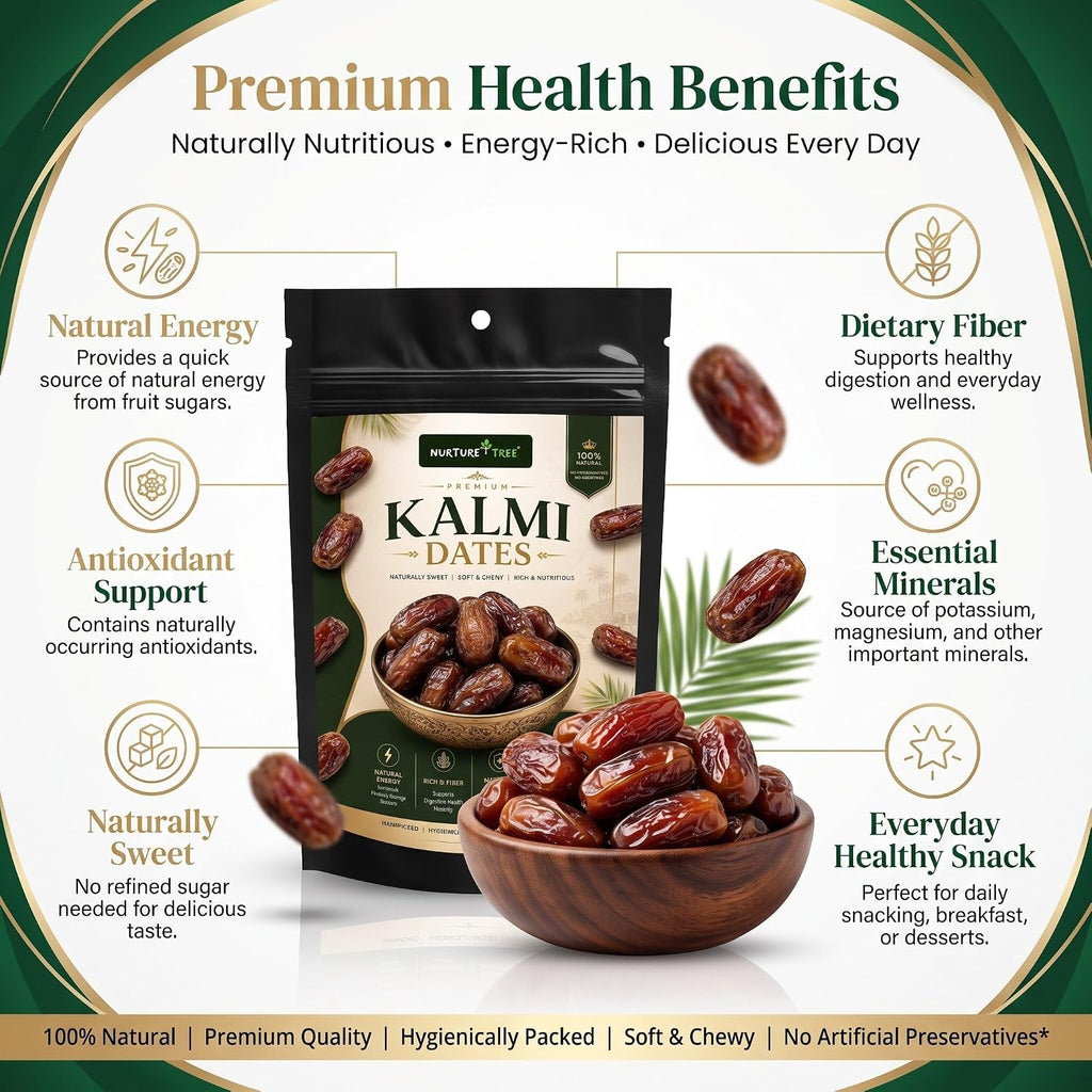 Nurture Tree Premium Saudi Kalmi Dates | Naturally Soft & Fresh
