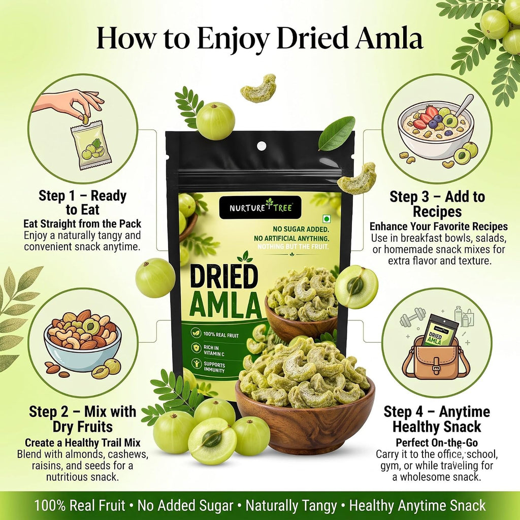 Nurture Tree Dried Amla | Antioxidant-Rich Healthy Snack