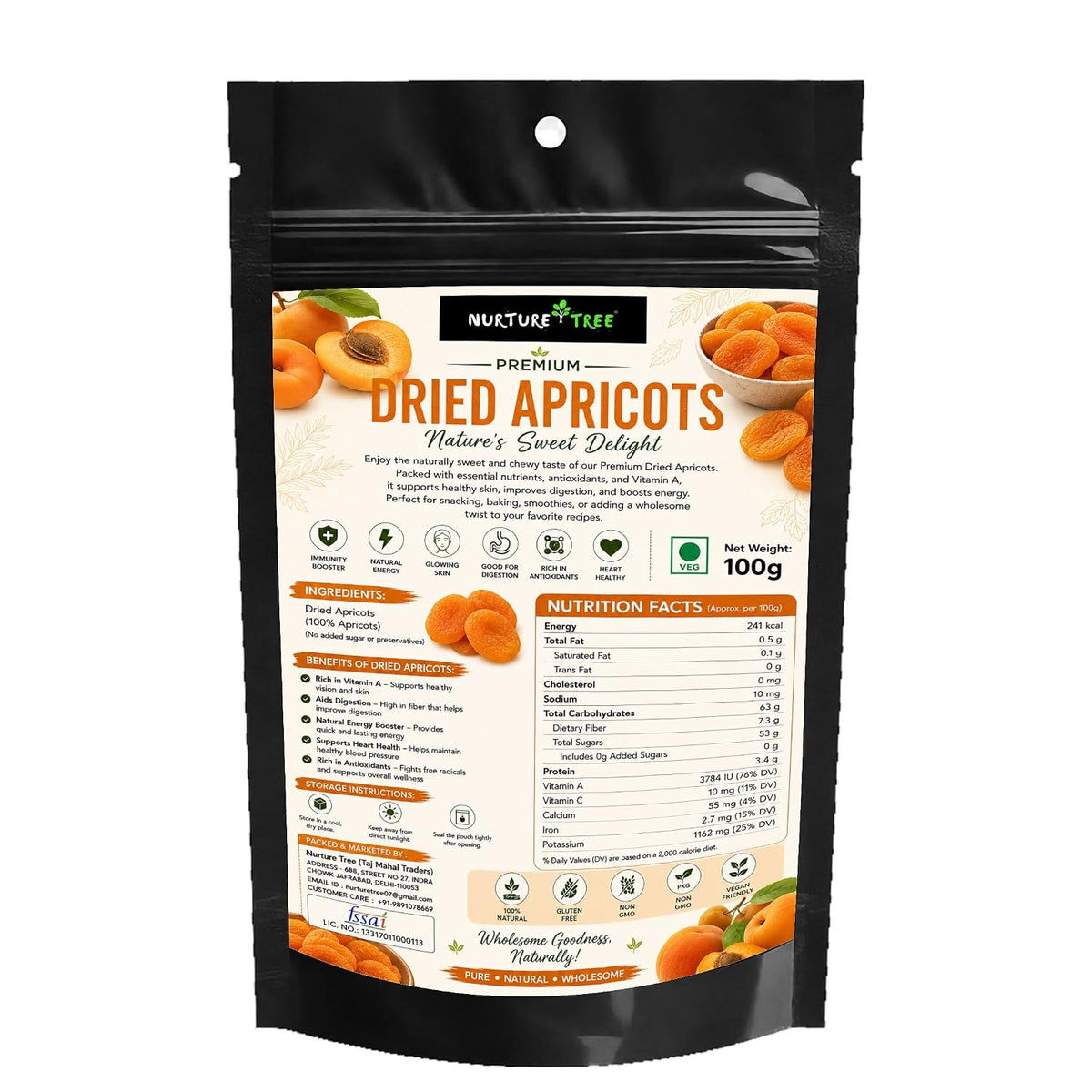 Nurture Tree Premium Dried Apricots | Naturally Sweet & Nutritious