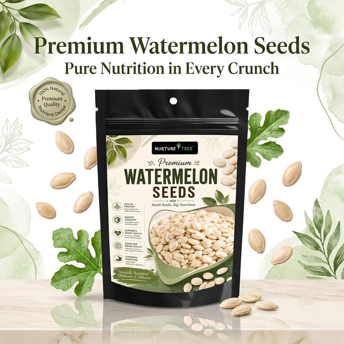 Nurture Tree Watermelon Seeds (Tarbuj Beej) | High in Protein & Fiber