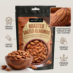 NURTURE TREE Premium Roasted & Salted Almonds Badam 400gm, Crunchy & Fresh Badam, Healthy Dry Fruits for Snacking and Cooking, Rich Source of Protein and Energy