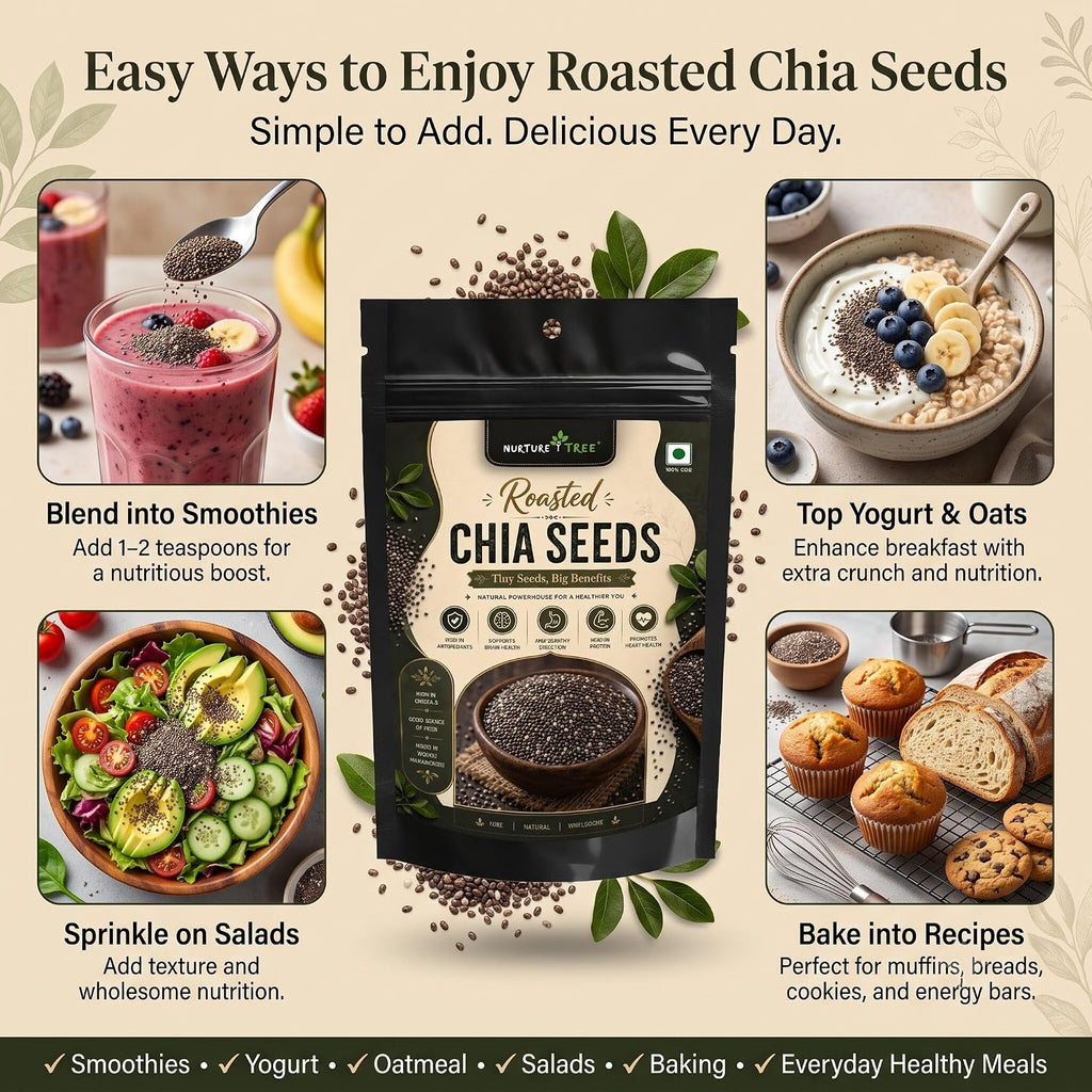 Nurture Tree Roasted Chia Seeds | Rich in Omega-3, Protein & Fiber