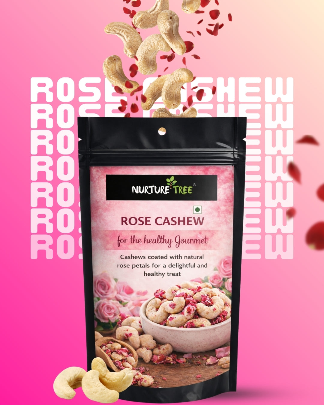 Nurture Tree Rose Petal Cashews | Premium Gourmet Cashews