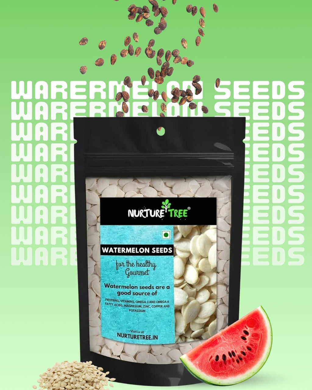 Nurture Tree Watermelon Seeds (Tarbuj Beej) | High in Protein & Fiber