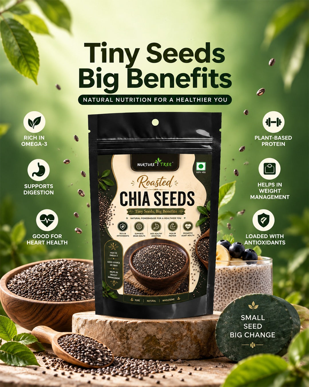 Healthy Seeds Combo 5 Pack | Chia, Sunflower, Watermelon, Flax & Pumpkin Seeds