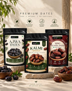 Nurture Tree Premium Dates Combo 3 Pack | Ajwa, Kalmi & King Medjoul Dates