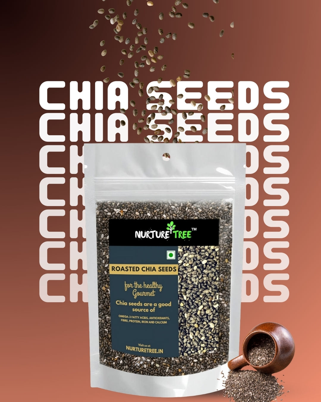 Nurture Tree Roasted Chia Seeds | Rich in Omega-3, Protein & Fiber