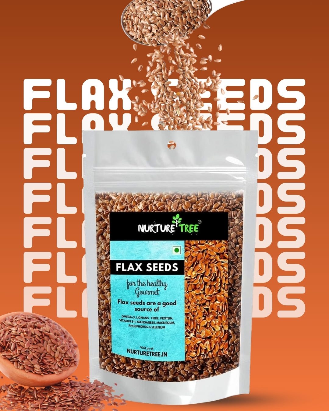 Nurture Tree Roasted Flax Seeds | Rich in Omega-3 & Fiber